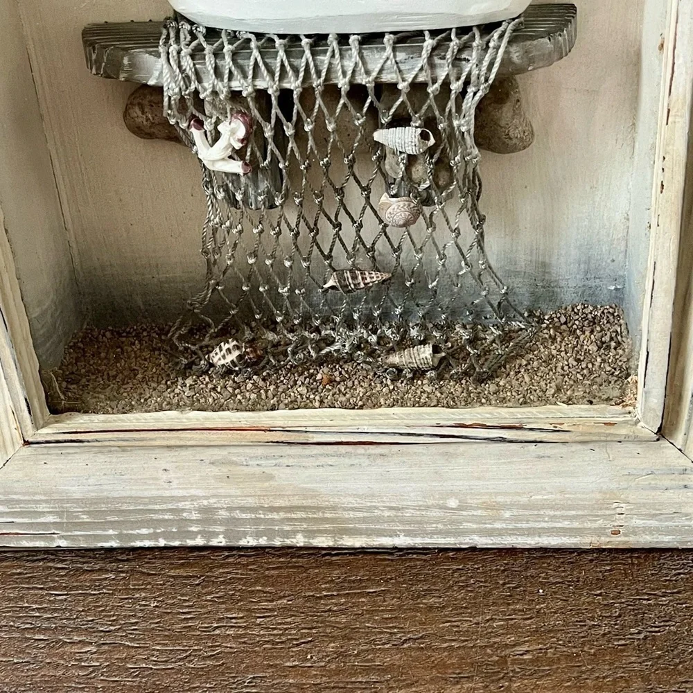 Rustic White Nautical Shadow Box Frame 9.5/11 inches